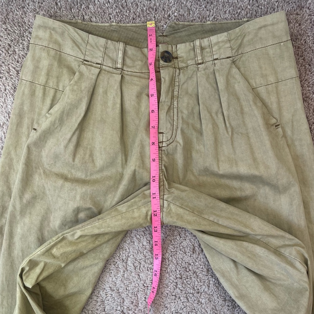 Free People Marina Low Rise Pleated Cuffed Hem Wide Leg Washed Trouser Pants - Picture 11 of 16
